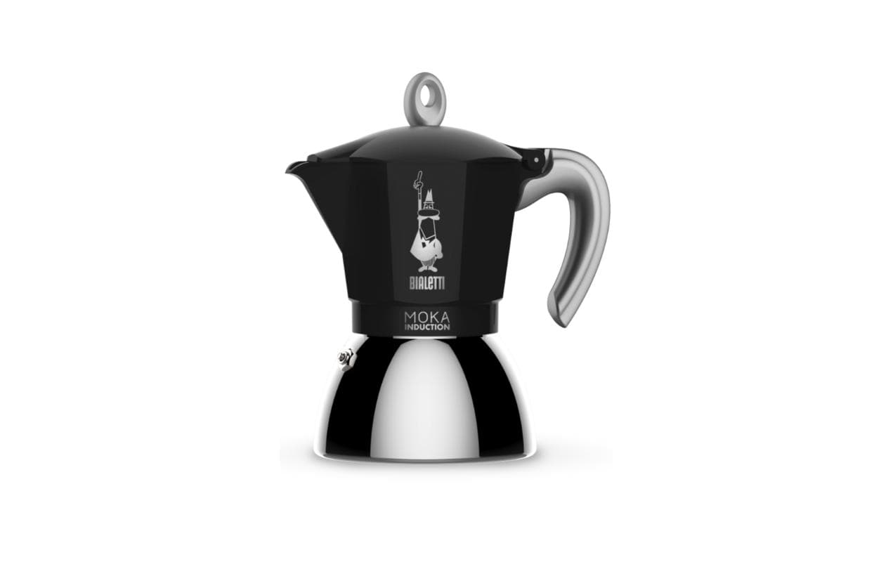 Bialetti Moka Induktion French Press / Kaffeebereiter – 0,1 l, 2 Tassen, Aluminium, Schwarz