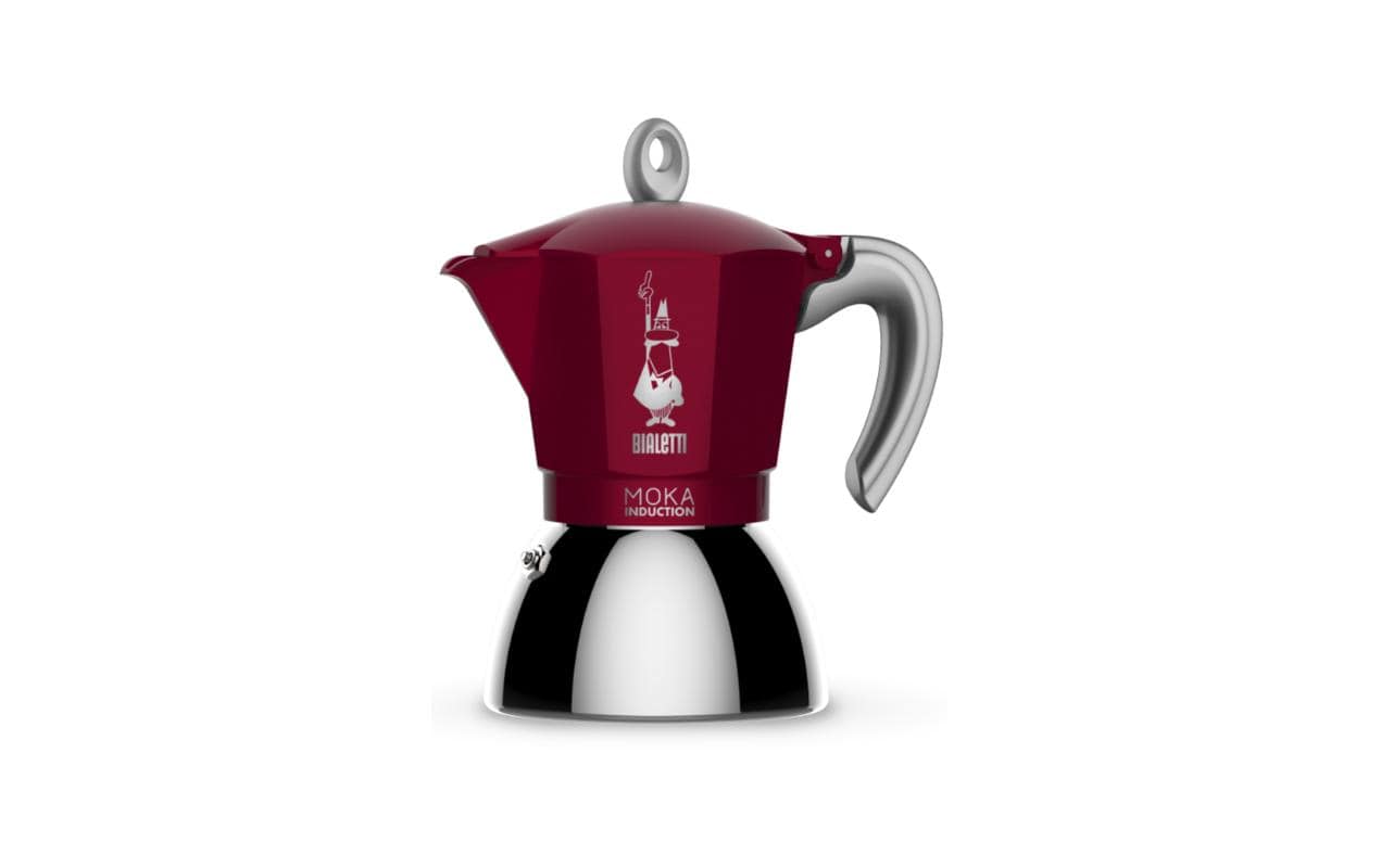 Bialetti French Press / Kaffeebereiter – für Elektrokochfelder, 0,2 l, 4 Tassen, Aluminium/Rot