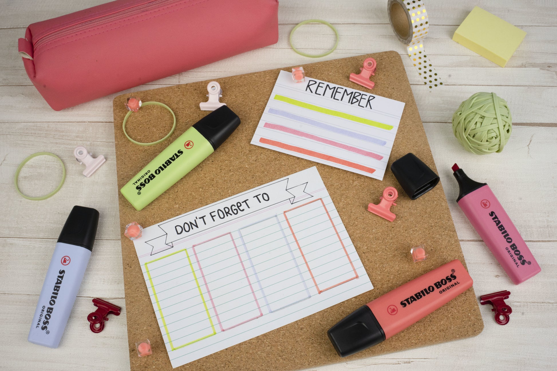 STABILO BOSS Original Textmarker Set 8 Farben Pastell – Keilspitze, 2–5 mm