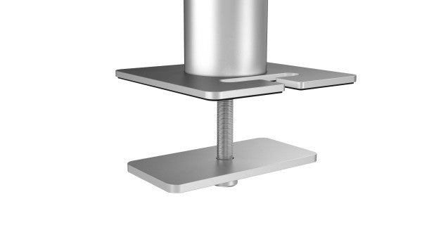 Durable Monitorhalterung, 2 Monitore, Tischdurchführung, bis 27", VESA 75 × 75/100 × 100 mm, 8 kg, silber
