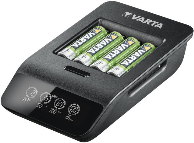 Varta LCD Smart Charger Batterieladegerät 4× – für NiMH AA/AAA – USB-C, schwarz