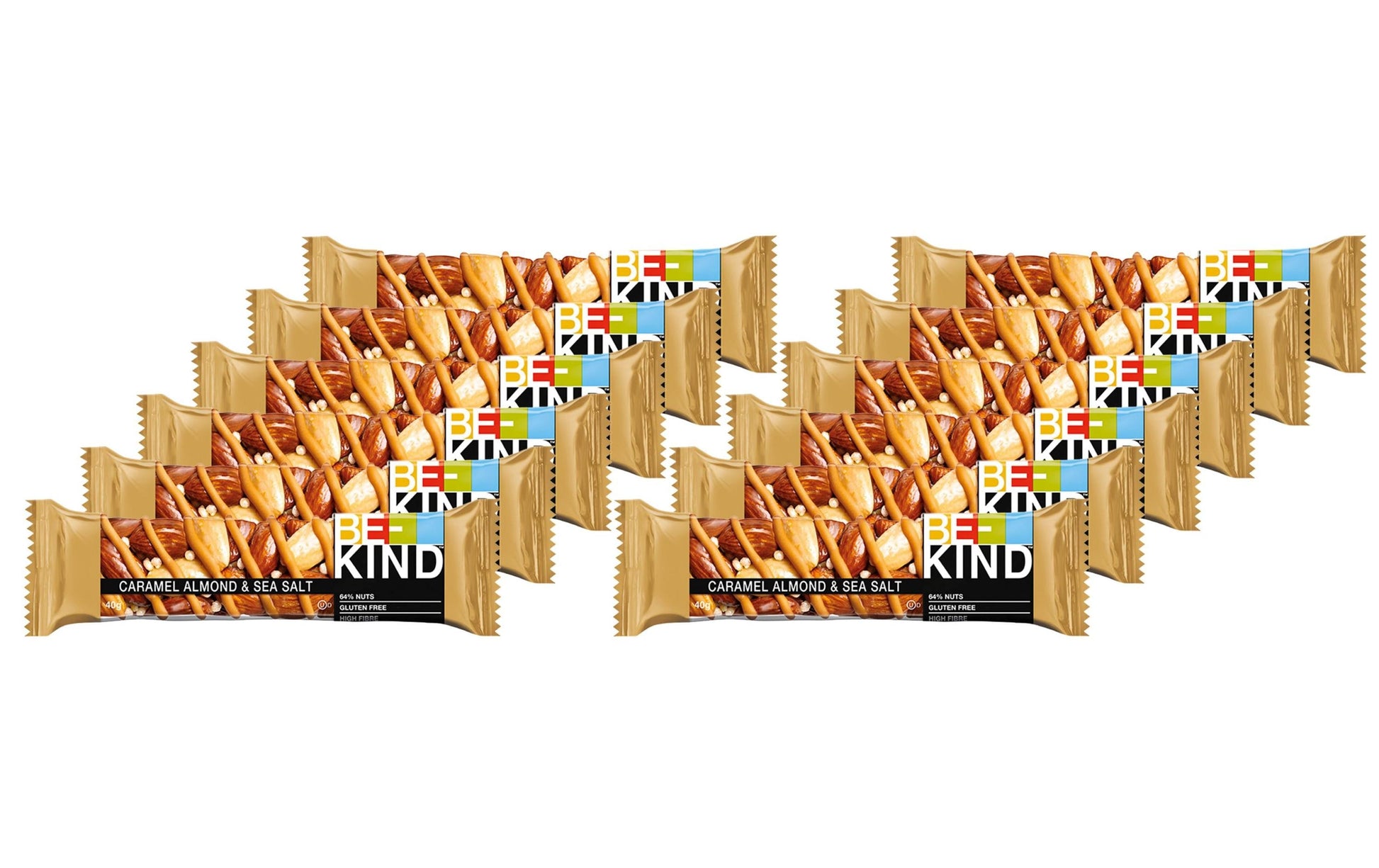 BE-KIND Nussriegel – Karamellmandeln & Meersalz, glutenfrei, 12 × 40 g (480 g)