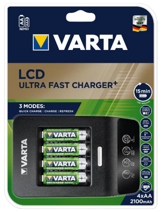 Varta LCD Ultra Fast Charger+ – für AA, AAA