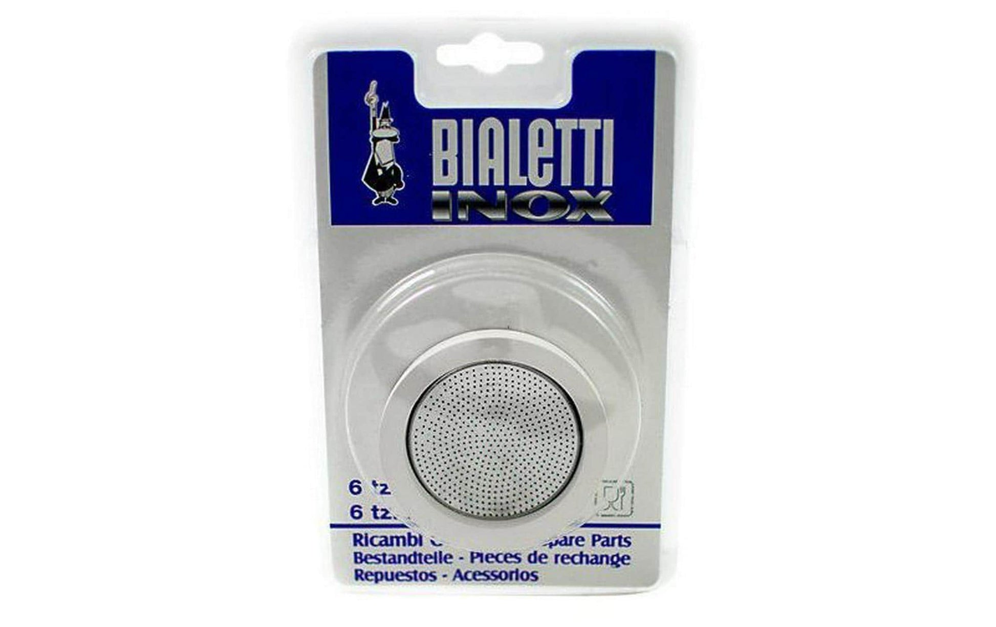 Bialetti Dichtungsring & Filterplatte – Ø 6,3 cm, Silikon/Edelstahl – für Venus, Kitty, Musa (4 Tassen)