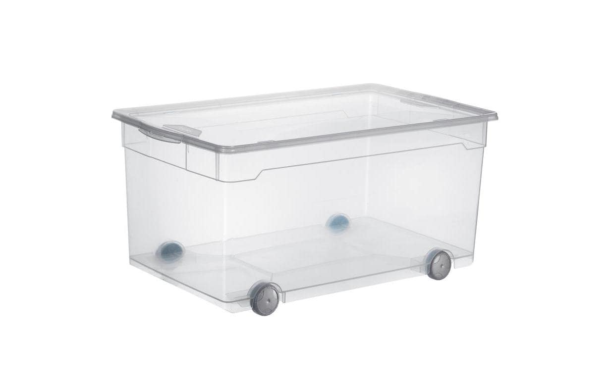 Rotho Aufbewahrungsbox 63 L (mit Deckel) – Polypropylen (PP) – Transparent – 400 × 335 × 715 mm