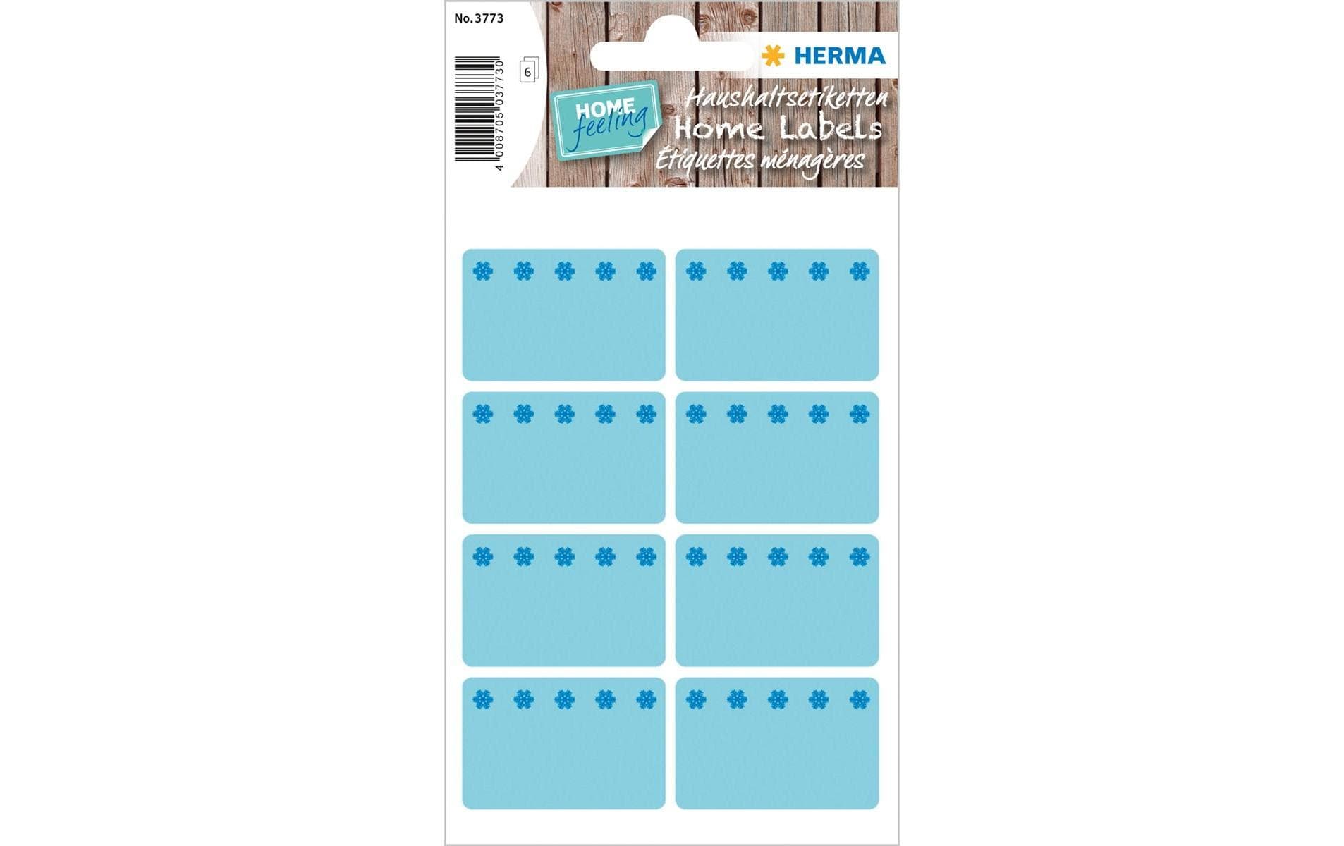 HERMA Haftetiketten – rechteckig 26 × 40 mm, permanent, blau, 6 Blatt (48 Stk.)