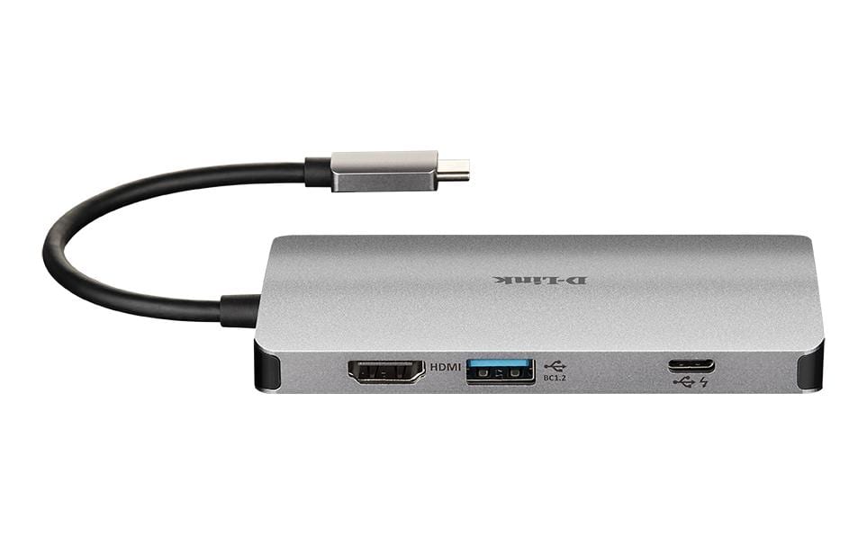 D-Link DUB-M810 Multiport-Adapter – USB-C, 1× HDMI, 3× USB-A, 100 W PD, GbE, SD/microSD, für Windows/Mac/Linux