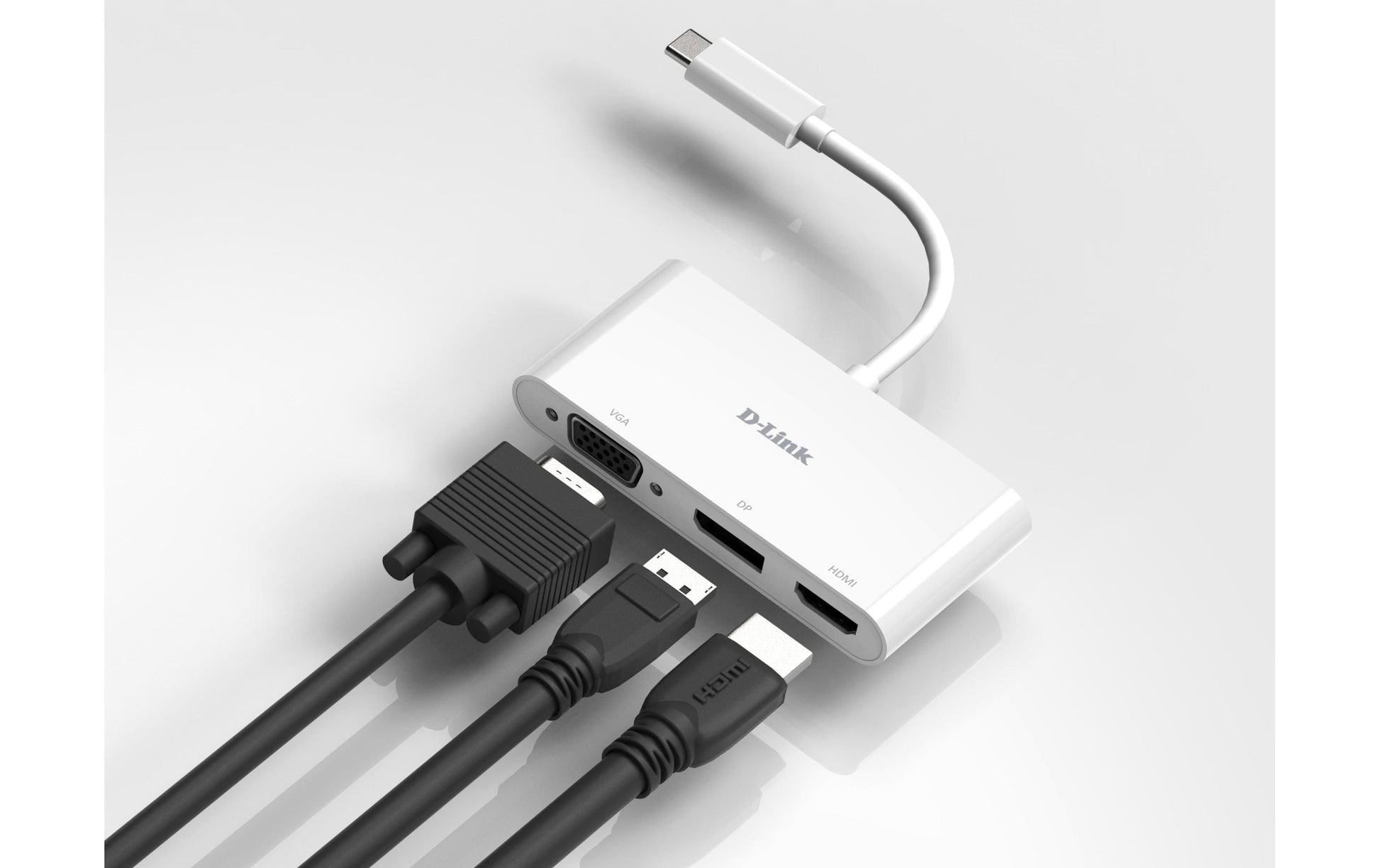 D-Link DUB-V310 Dockingstation – USB-C, 1× DP, 1× HDMI, 1× VGA, für Windows/Mac/ChromeOS
