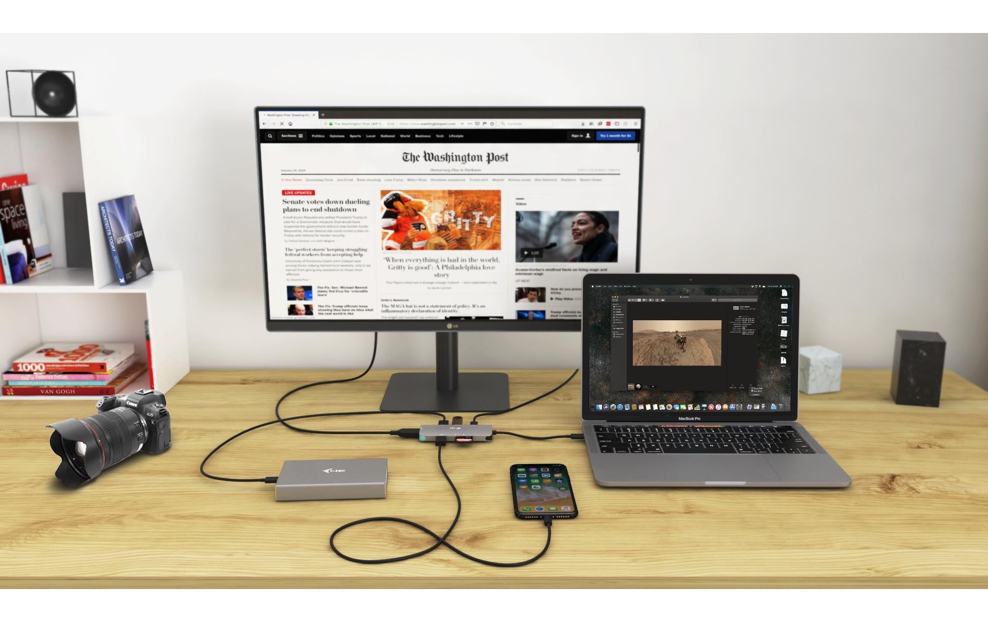 i-tec Metal Nano Dockingstation – USB-C, 1× HDMI, 3× USB-A, 100 W PD, SD/microSD, für Windows/Mac/Linux