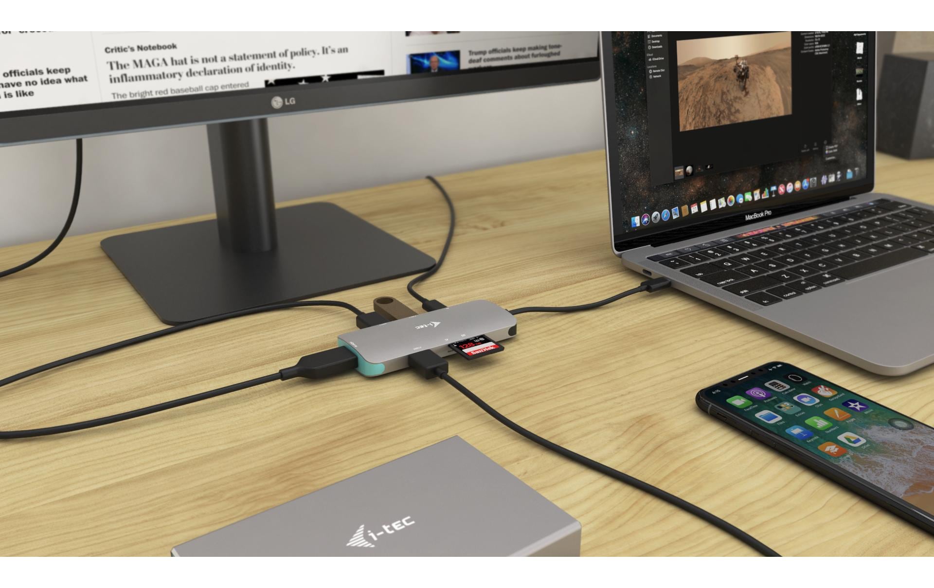 i-tec Metal Nano Dockingstation – USB-C, 1× HDMI, 3× USB-A, 100 W PD, SD/microSD, für Windows/Mac/Linux