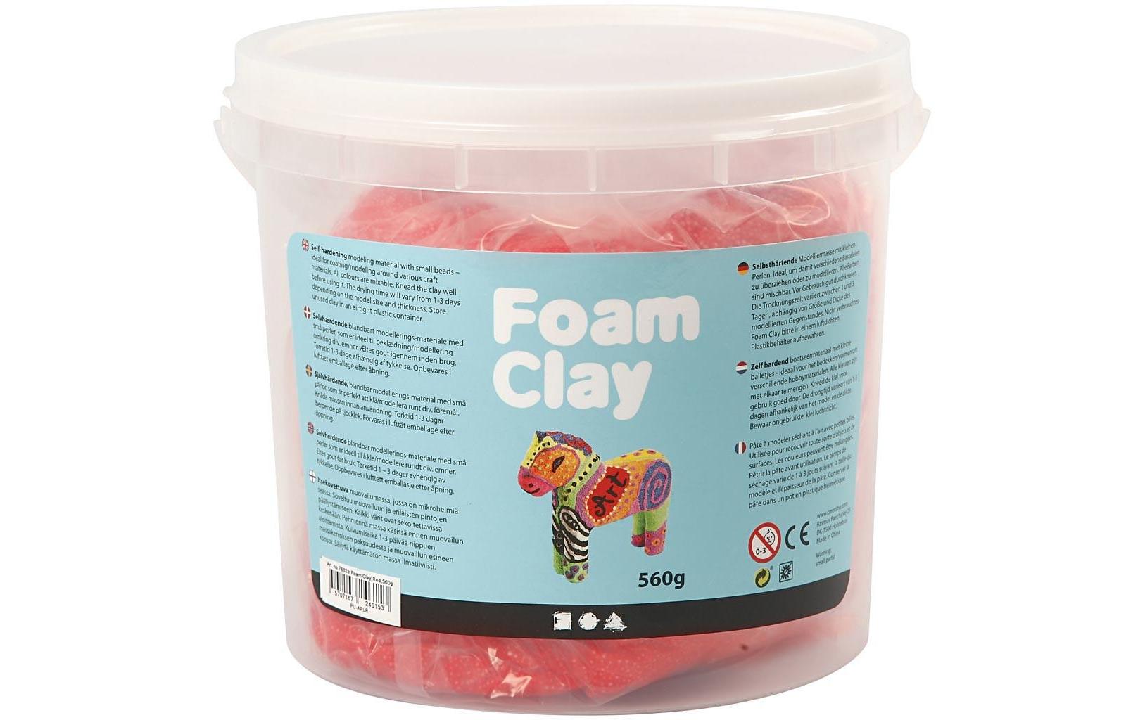 Creativ Company Modelliermasse, Foam Clay, Rot, 560 g, 1 Stk.