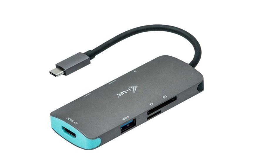 i-tec Metal Nano Dockingstation – USB-C, 1× HDMI, 3× USB-A, 100 W PD, SD/microSD, für Windows/Mac/Linux