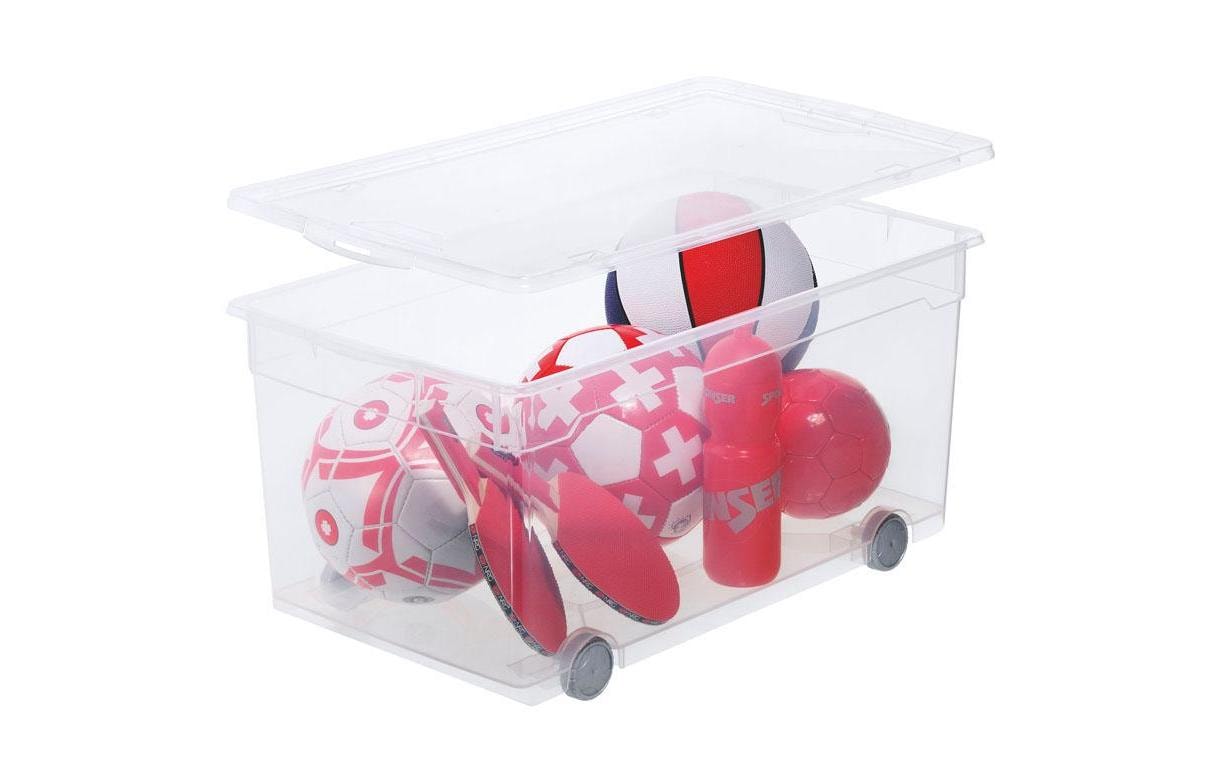 Rotho Aufbewahrungsbox 63 L (mit Deckel) – Polypropylen (PP) – Transparent – 400 × 335 × 715 mm