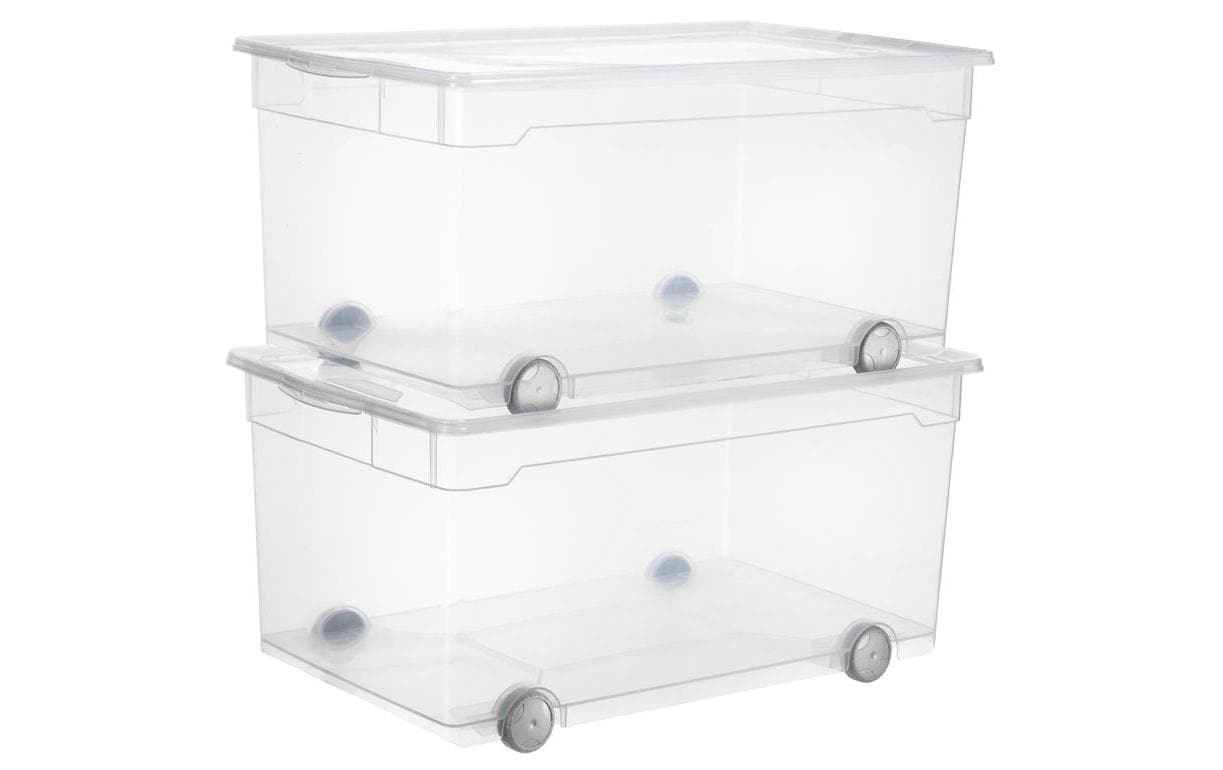 Rotho Aufbewahrungsbox 63 L (mit Deckel) – Polypropylen (PP) – Transparent – 400 × 335 × 715 mm