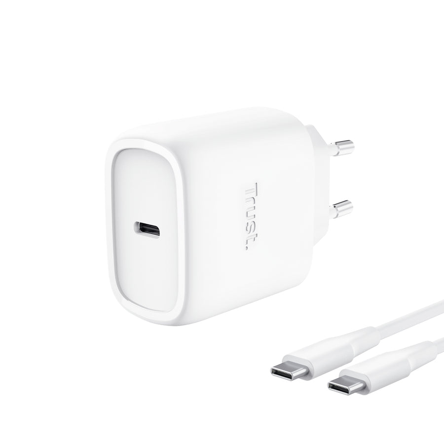 Trust Maxo USB-Ladegerät 45 W – USB-C×1 – PD 3.0, GaN – für Apple, weiss