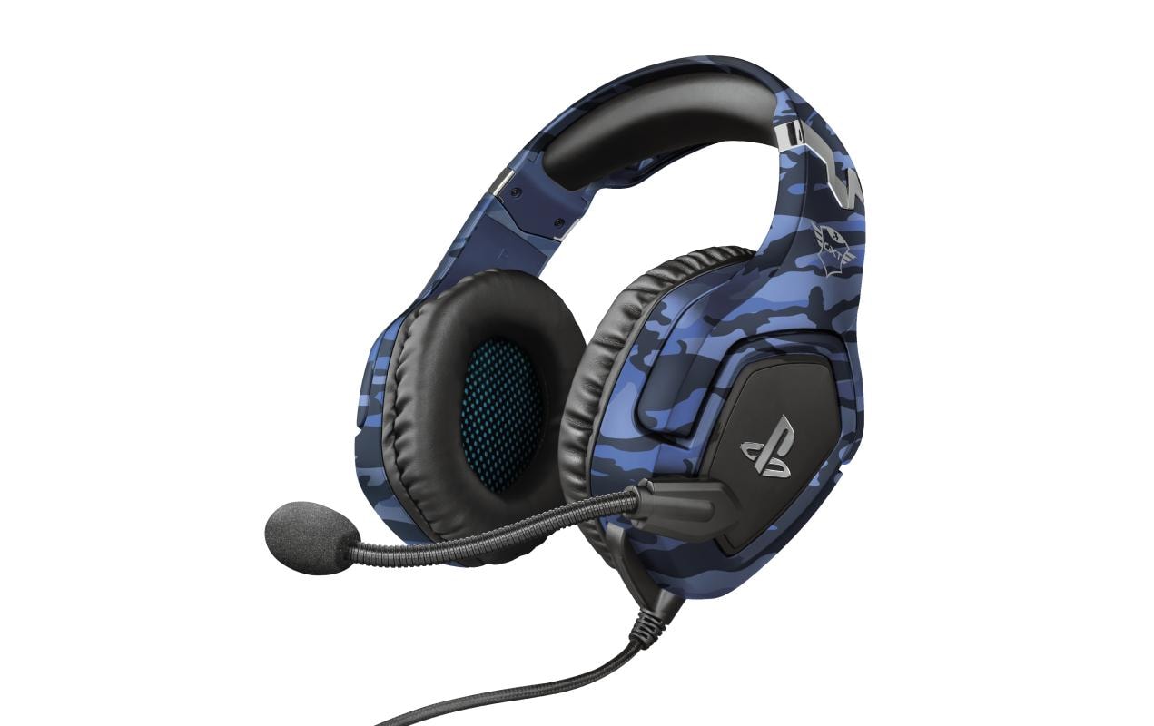 Trust GXT 488 Forze-B Gaming-Headset – Over-Ear, Stereo, Kabelgebunden, 3,5 mm Klinke, ANC, für PS4, PS5, Blau