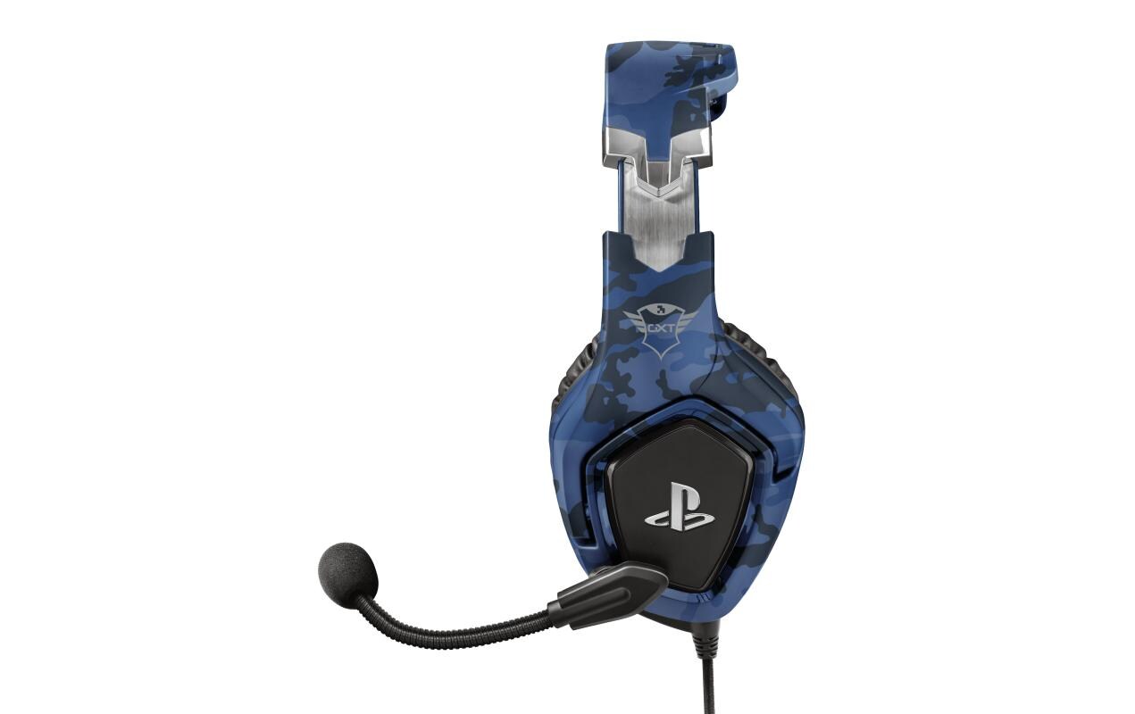 Trust GXT 488 Forze-B Gaming-Headset – Over-Ear, Stereo, Kabelgebunden, 3,5 mm Klinke, ANC, für PS4, PS5, Blau
