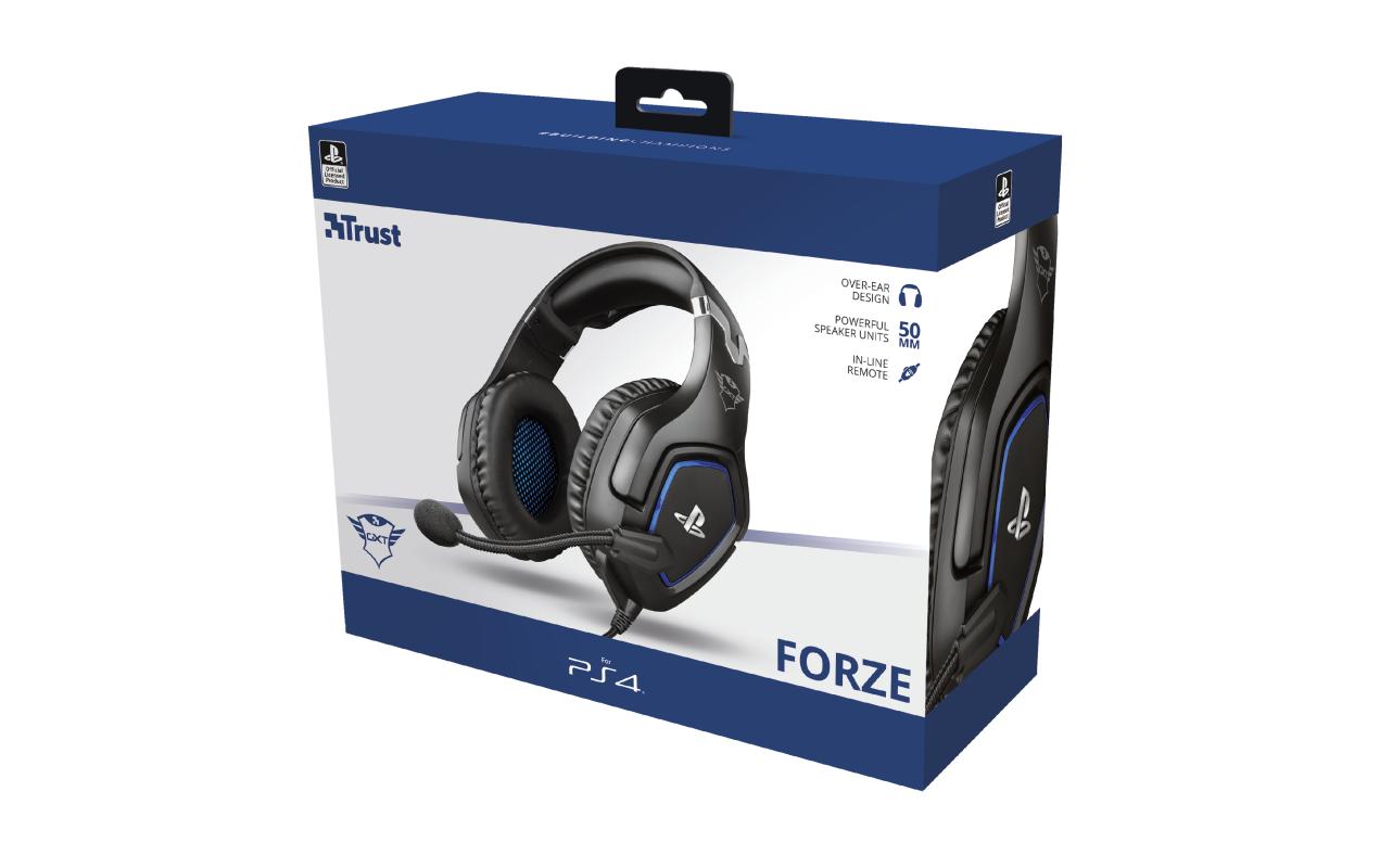Trust GXT 488 Forze Gaming-Headset – Over-Ear, Stereo, Kabelgebunden, 3,5 mm Klinke, für PS4, Schwarz