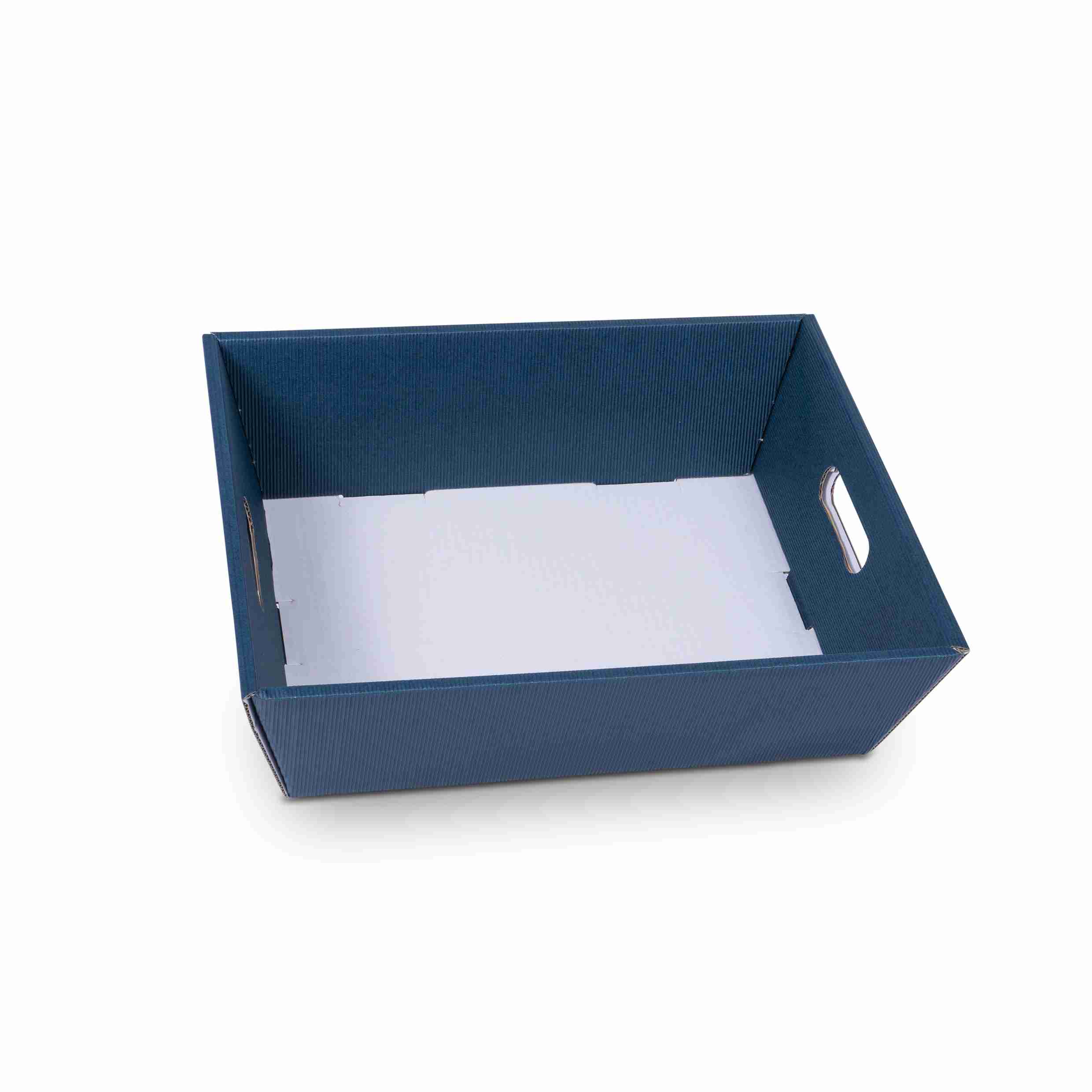 Model Geschenkkorb dunkelblau – Innenmass 280 × 130 × 370 mm – mit Grifföffnung – 1 Stk., ab 20 Stk.