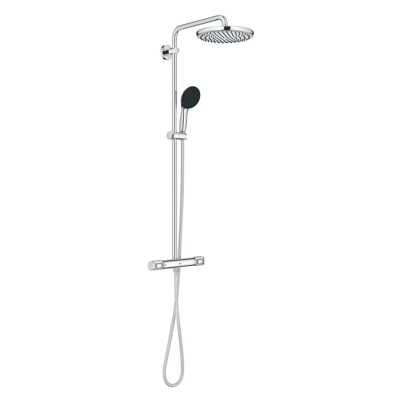 GROHE Duschsystem Vitalio Start 250 – Schlauchlänge 175 cm, Kunststoff, Wandmontiert, Chrom