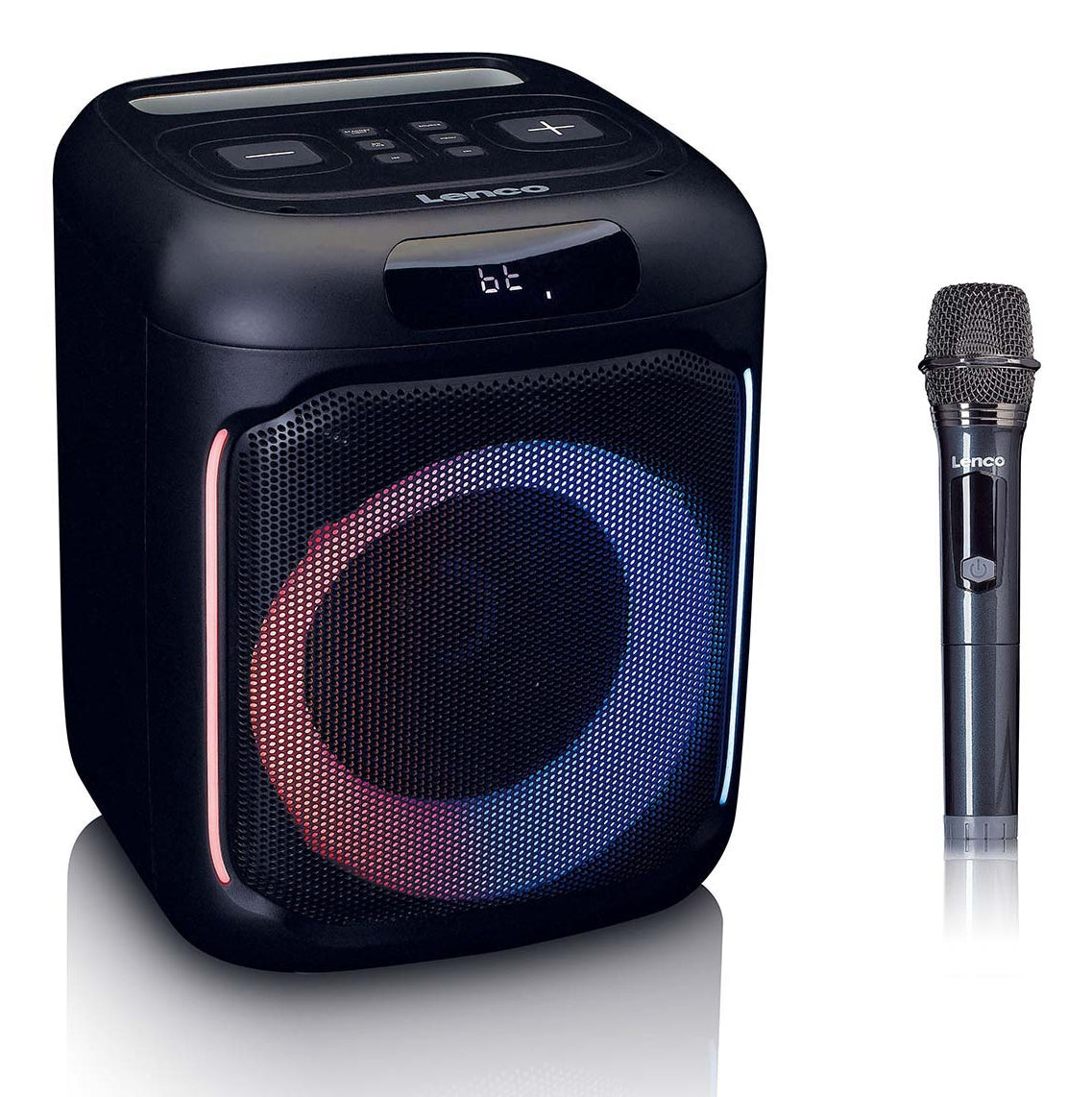 Lenco PA-101BK – Party-Lautsprecher – 100 W, LED, IPX4, 14 h Akku – Schwarz