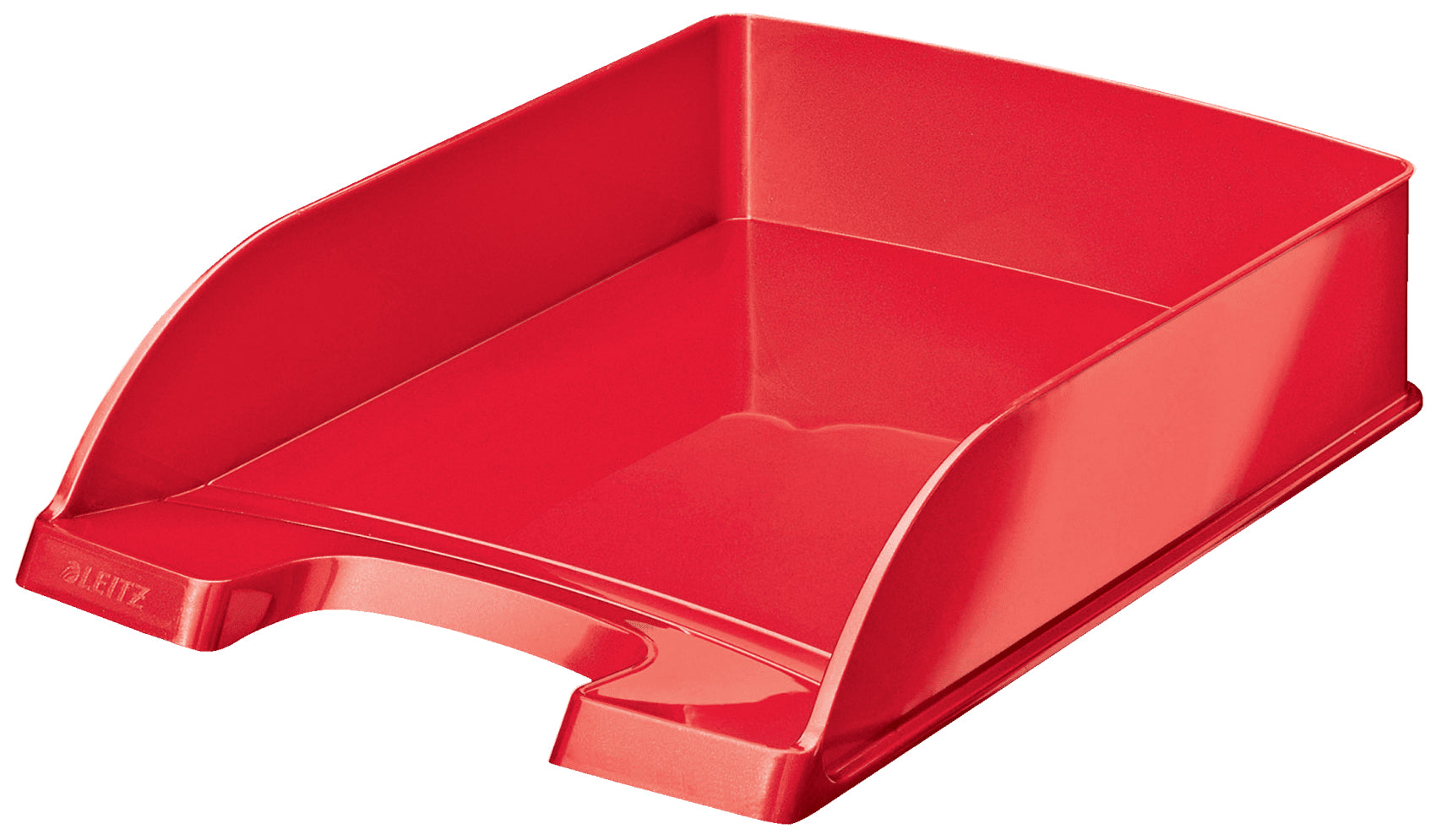Leitz WOW – Briefkorb für A4, Polystyrol (PS), Rot, Hochglänzend, 255 × 357 × 70 mm