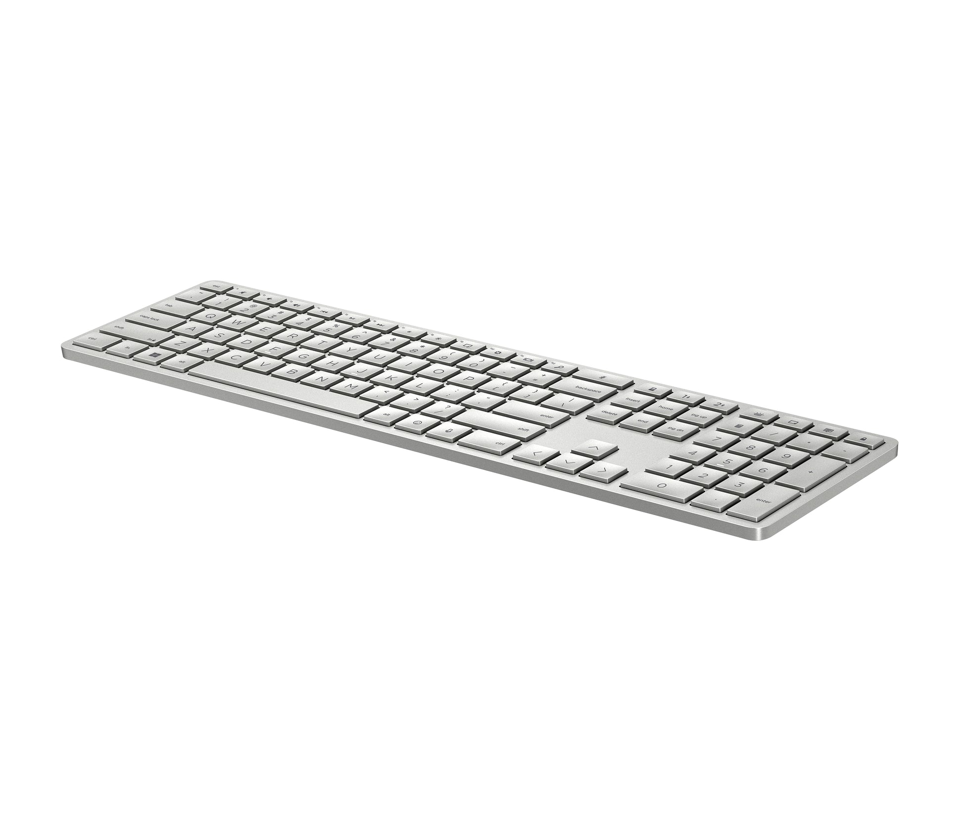 HP 970 Programmierbare Wireless K – Tastatur – Bluetooth – USB-C Ladeport – Silber