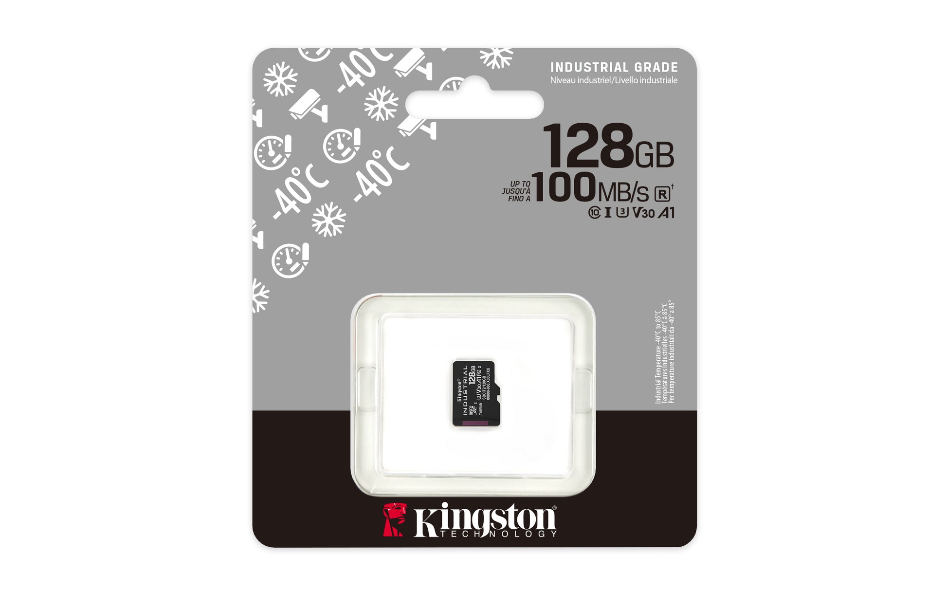 Kingston Technology Kingston Industrial microSDXC 128 GB – UHS-I, Klasse 10, U3, V30, A1, 100/80 MB/s, ohne Adapter