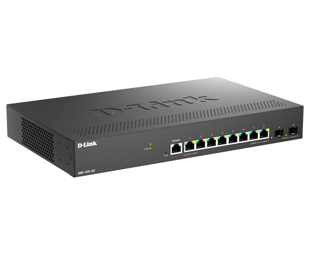 D-Link DMS-1250-10S/E – Managed Switch – 8×2.5G, 2×10G SFP+, L2, 1U
