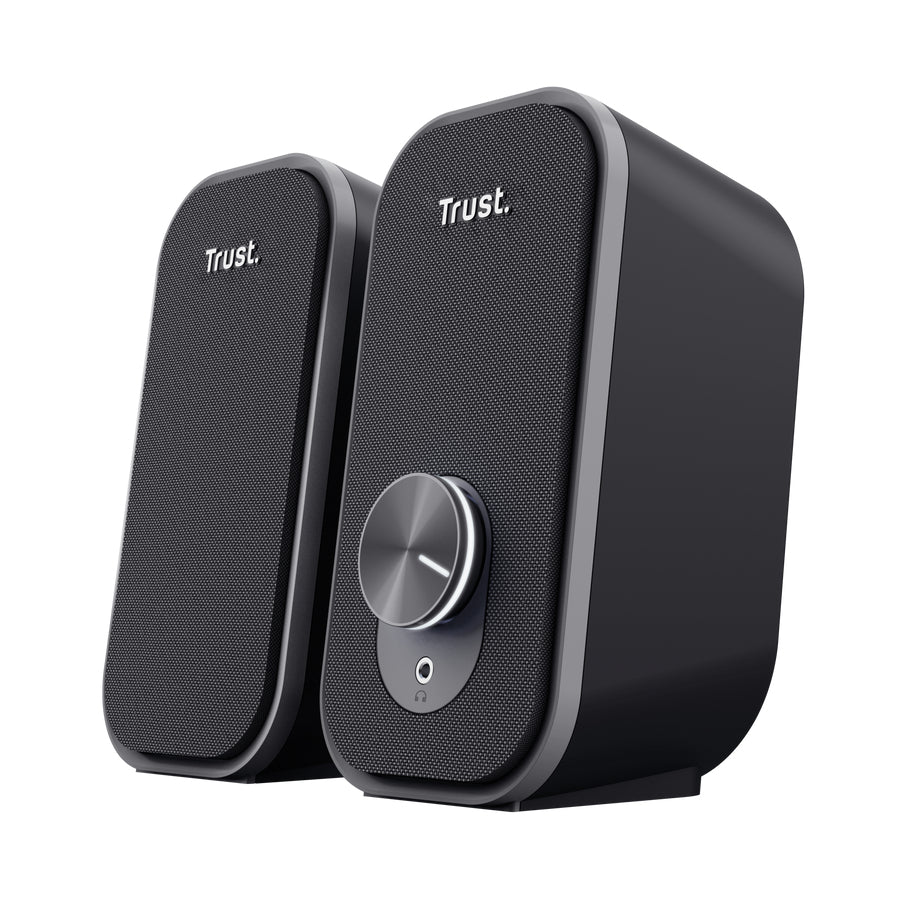 Trust Ador, Paar – PC-Lautsprecher-Set 2.0 – 6 W, 3,5 mm Klinke, USB-A, Schwarz