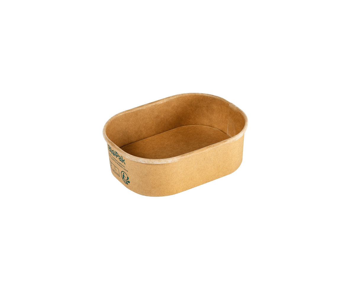 BioPak Take-away-Box Papier/Karton, PLA-beschichtet, 150 ml – 80 × 108 × 33 mm, braun – FSC – 50 Stk.