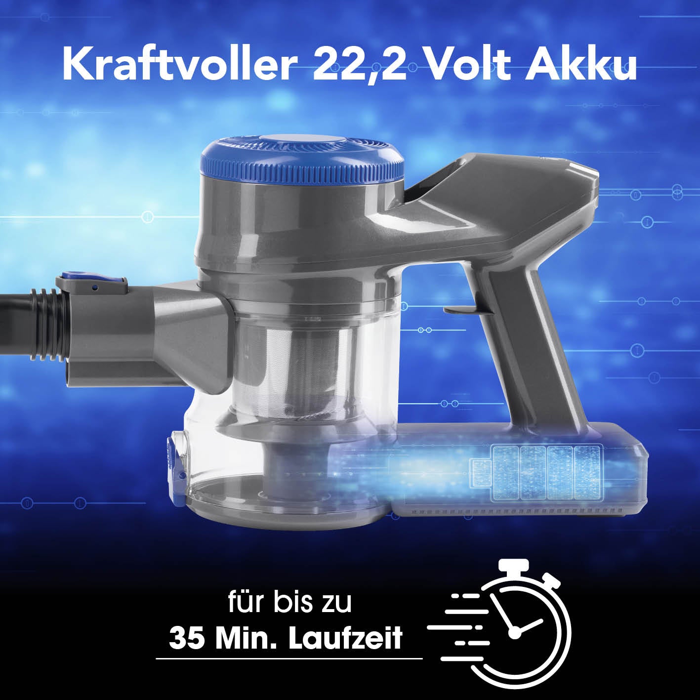 CLEANmaxx Staubsauger – 0,3 l, Akkubetrieben, 2 Stufen, 22 V
