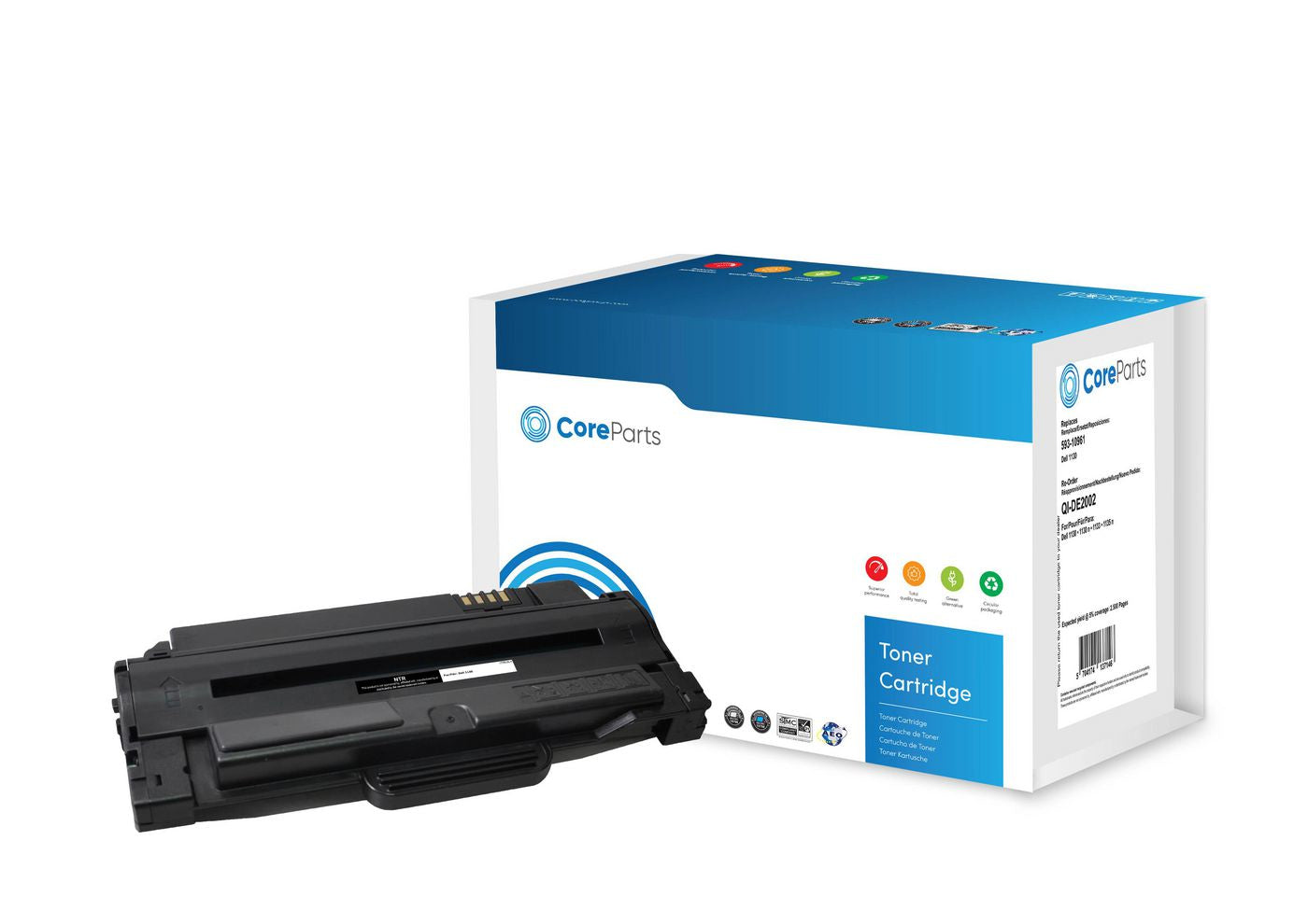 CoreParts 593-10961 Schwarzer Toner – Kompatibel – 2'500 Seiten – für Dell 1130/1130n/1133 und andere