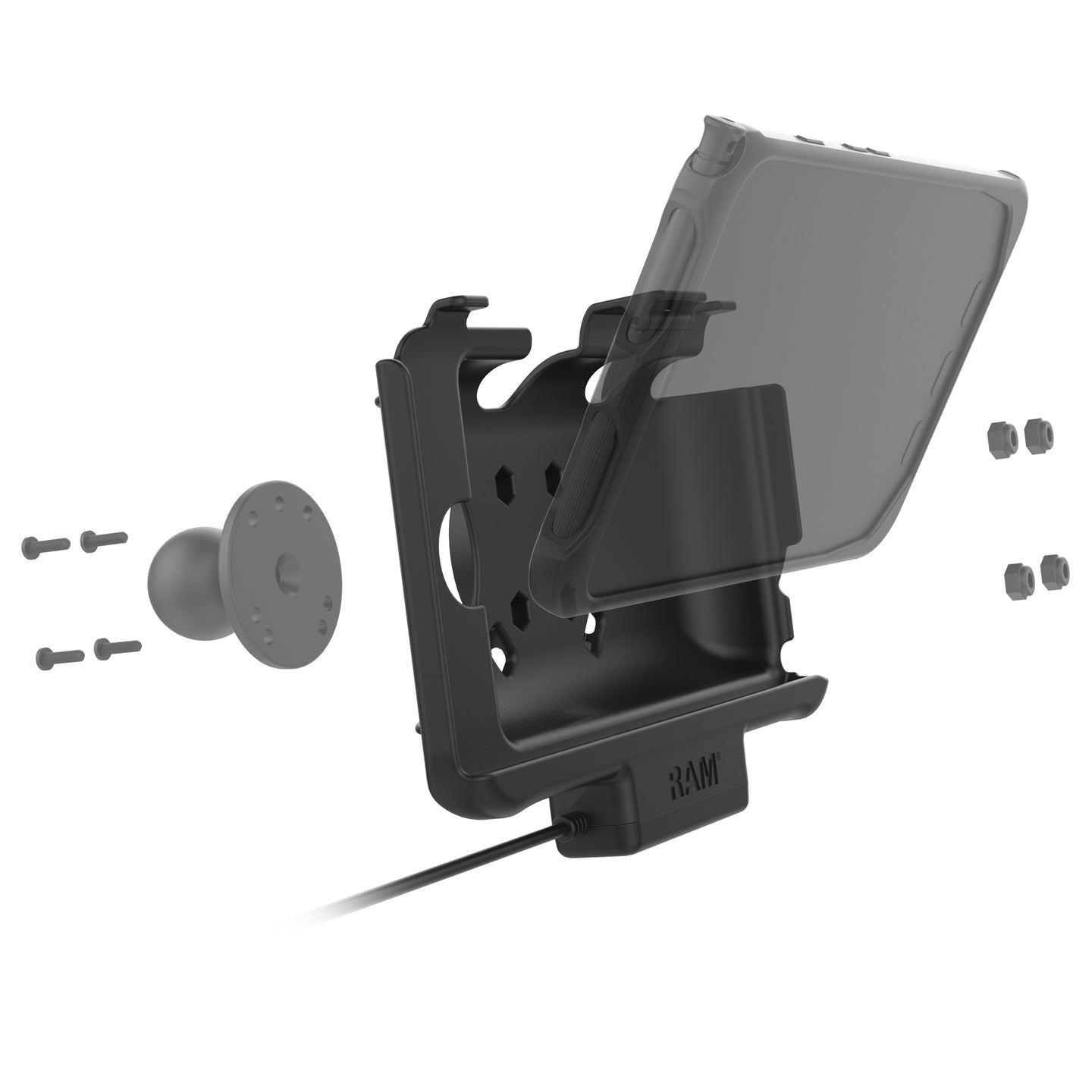 RAM Mounts RAM-HOL-SAM60CPU Lade-/Daten-Cradle – Auto – für Samsung Tab Active5/Tab Active3/Tab Active2 – Schwarz