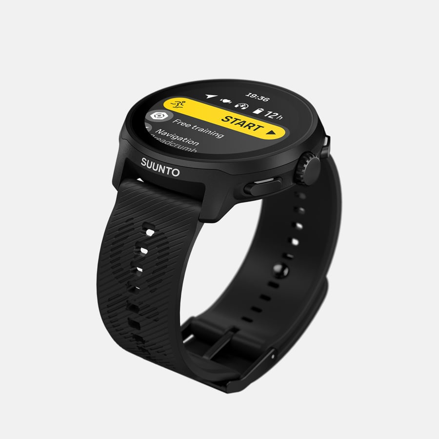 Suunto Run 45 mm GPS – Polyamid/Stahl Schwarz, Sportband, 50 m, für iOS, Android