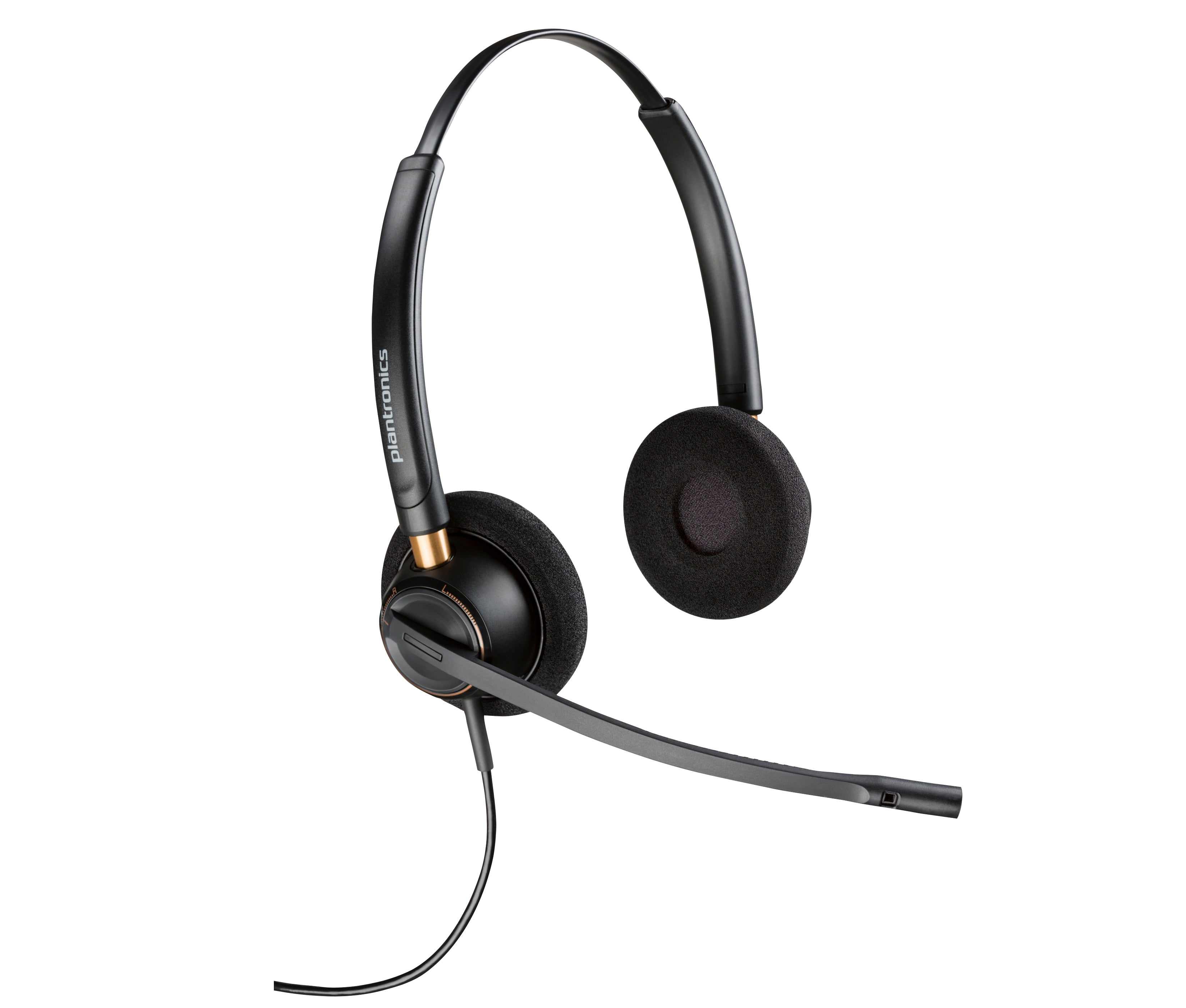Poly EncorePro 520D mit Quick – Duo Headset – Kabelgebunden, Boom-Mikrofon – Schwarz – für Windows/Mac