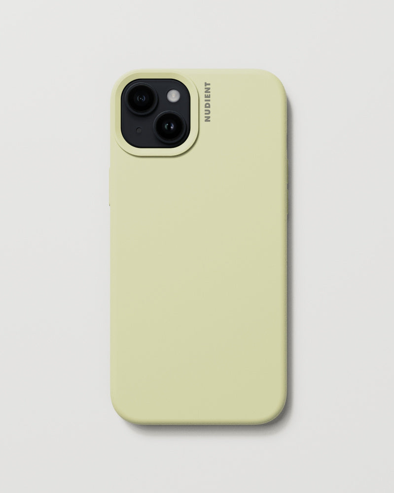 NUDIENT Base Case – Rückcover – für Apple iPhone 15 Plus – Silikon, Blassgelb