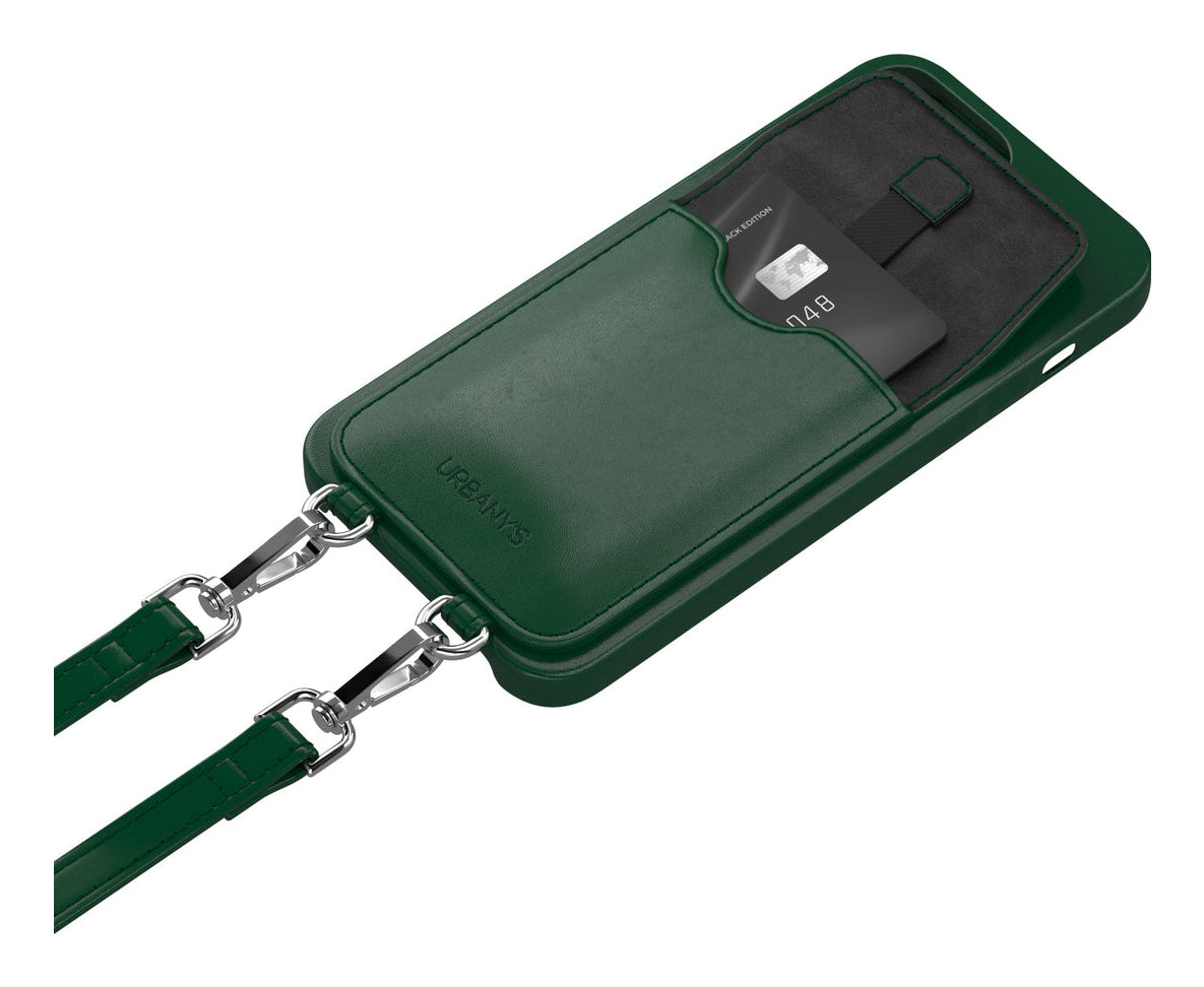 Urbany's Urbanys – Halskettenhülle – für Apple iPhone 16 Pro – grün – mit Kordel