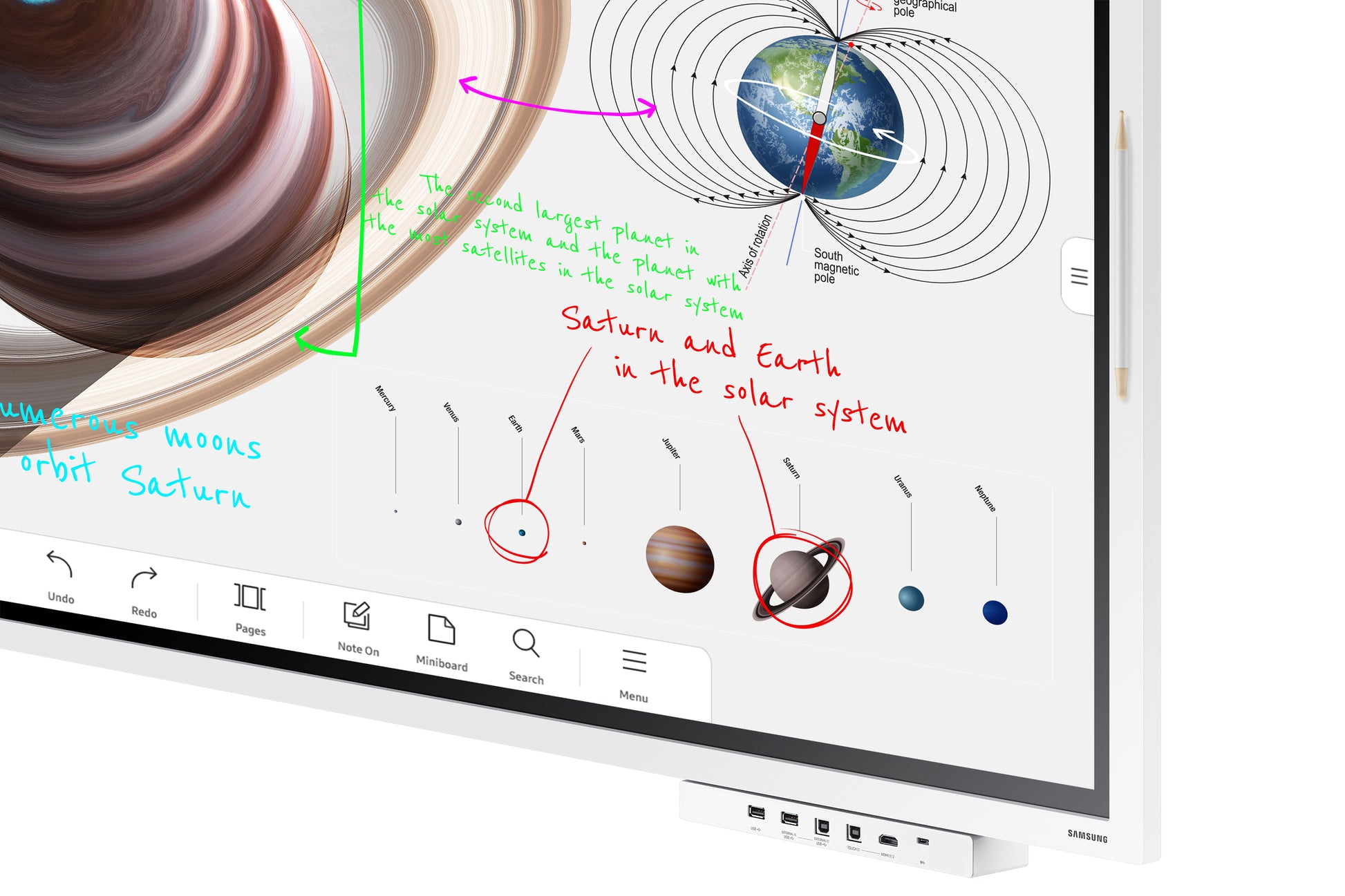 Samsung Whiteboard – 152,2 × 89,8 cm, Kunststoff-Rahmen, Wandmontage