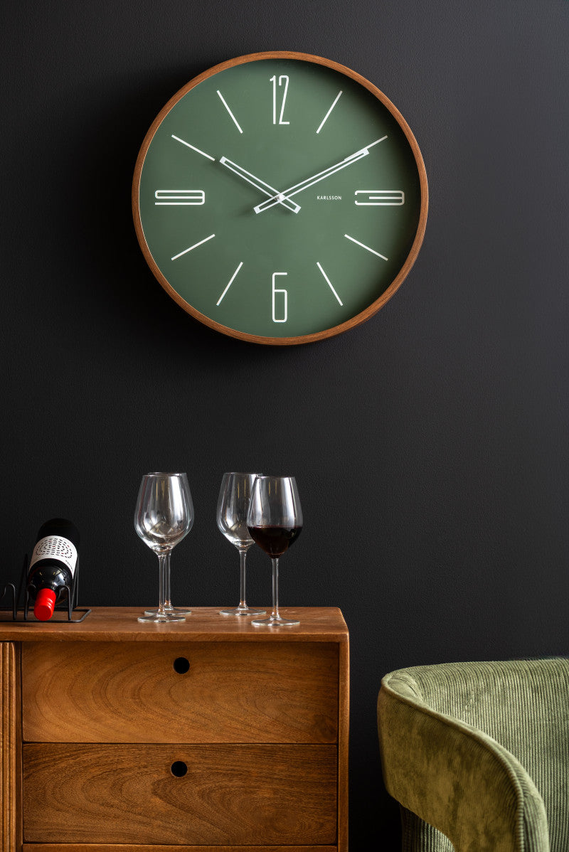 Karlsson Marcado Wanduhr – Analog, Ø 50,8 cm, Grün, Kunststoff