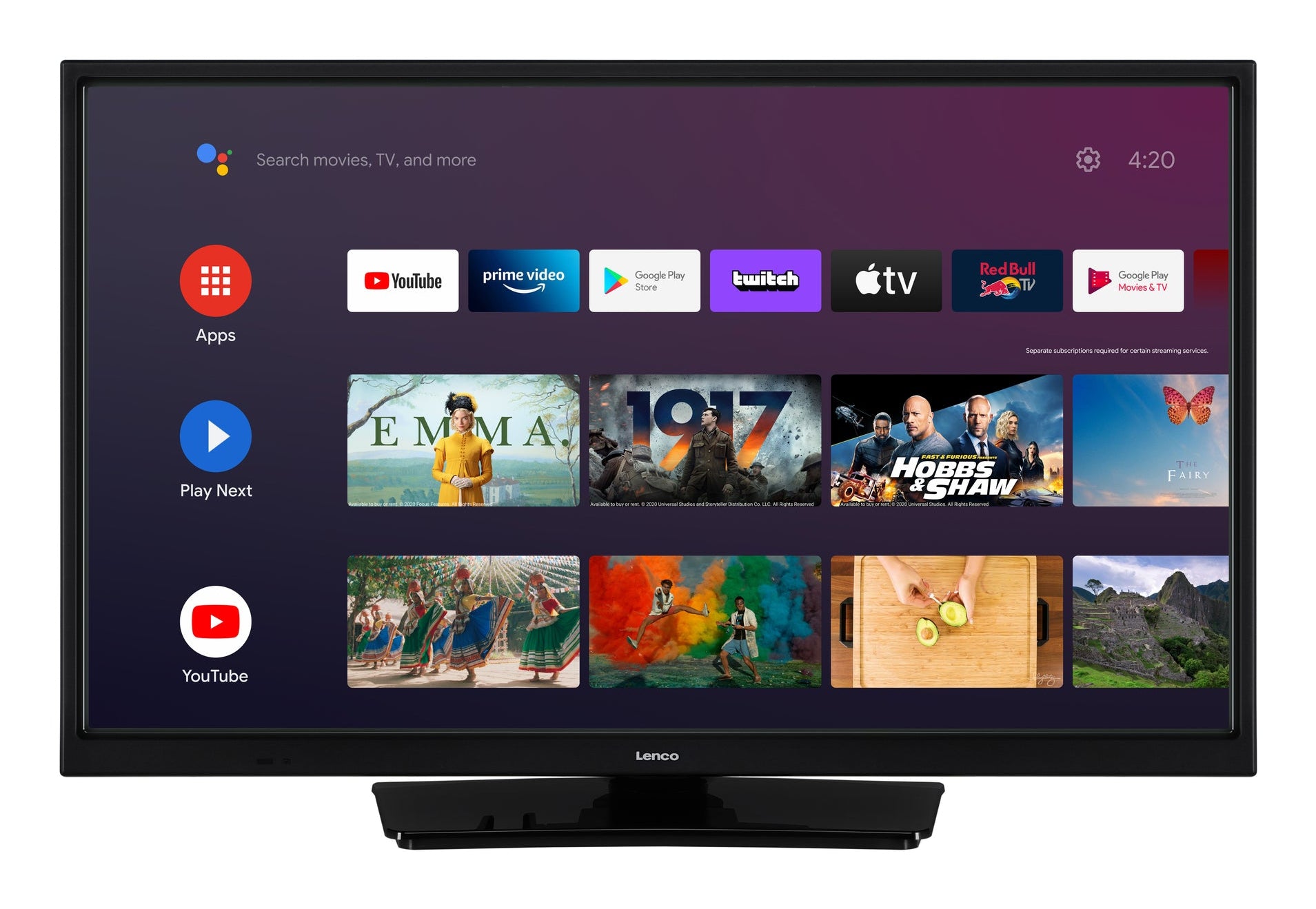 Lenco LED-2463BK – 24" TV – HD-Ready (1366 × 768) – LCD (Edge-LED) – Android TV – 50 Hz – HDR