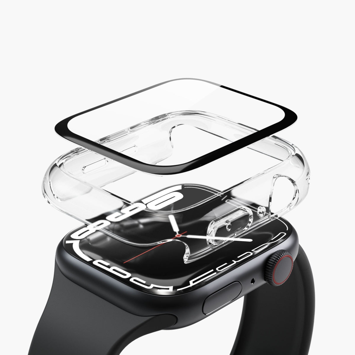 Vonmählen Thin Case – Displayschutz für Apple Watch Series 10 46 mm, Transparent, Silikon & gehärtetes Glas