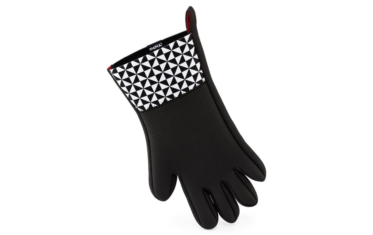 Moha Ofenhandschuhe, 18,5 × 33 cm, Neopren, hitzebeständig bis 220 °C, schwarz