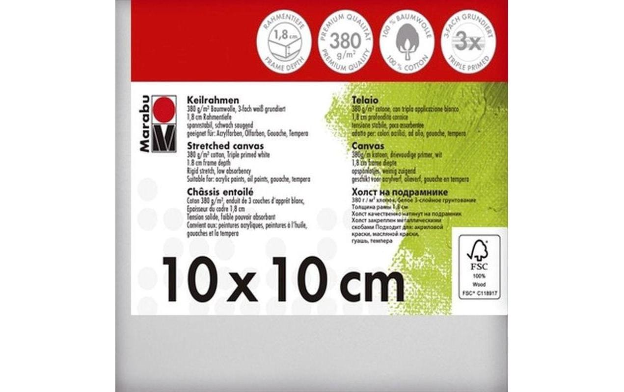 Marabu Keilrahmen – 10 × 10 cm – 380 g/m² – Profil 18 mm – Baumwolle – für Lackierung