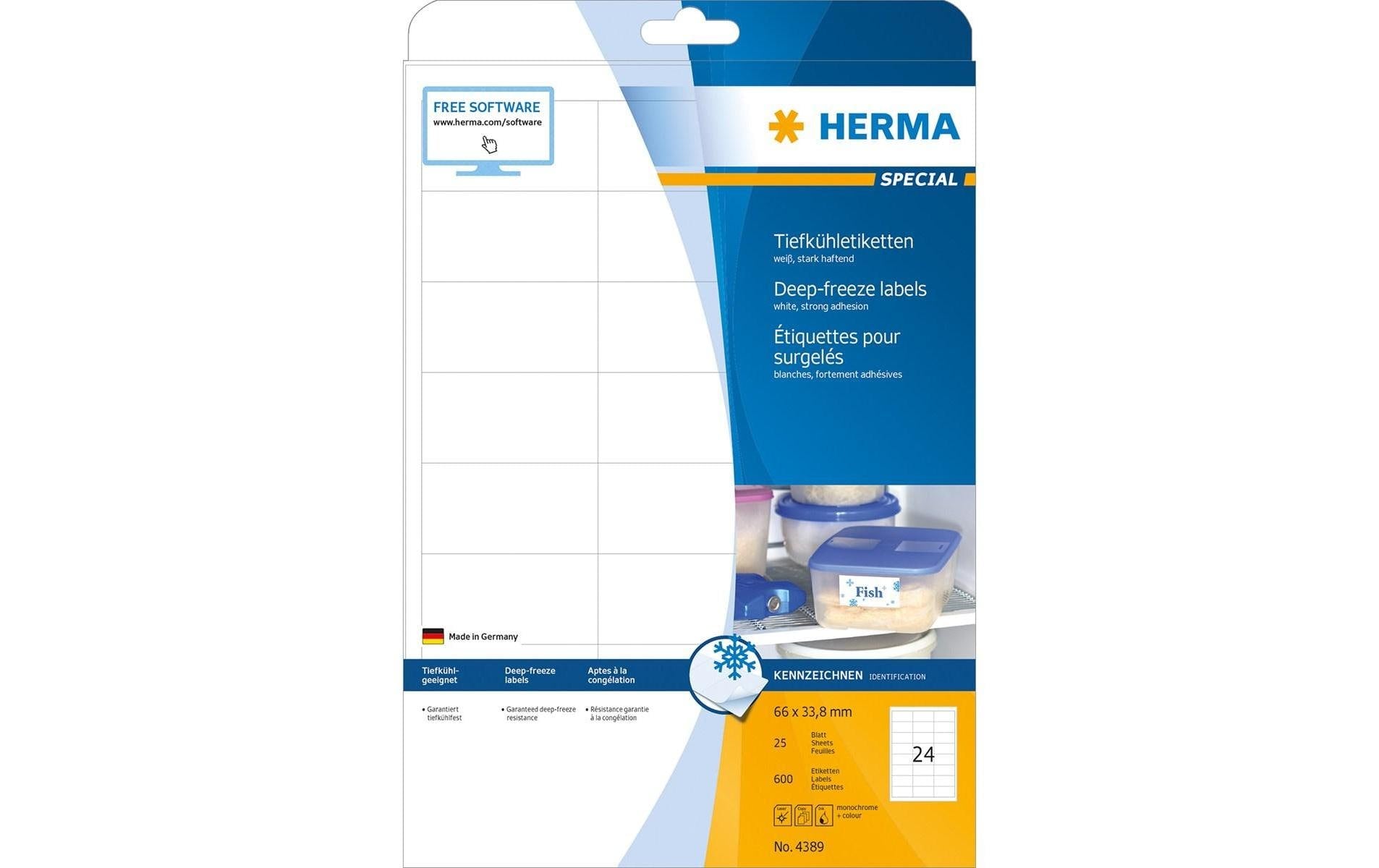 HERMA Special – Etiketten A4 66 × 34 mm – Papier, weiss – permanent haftend – Laser/Inkjet – 25 Blätter