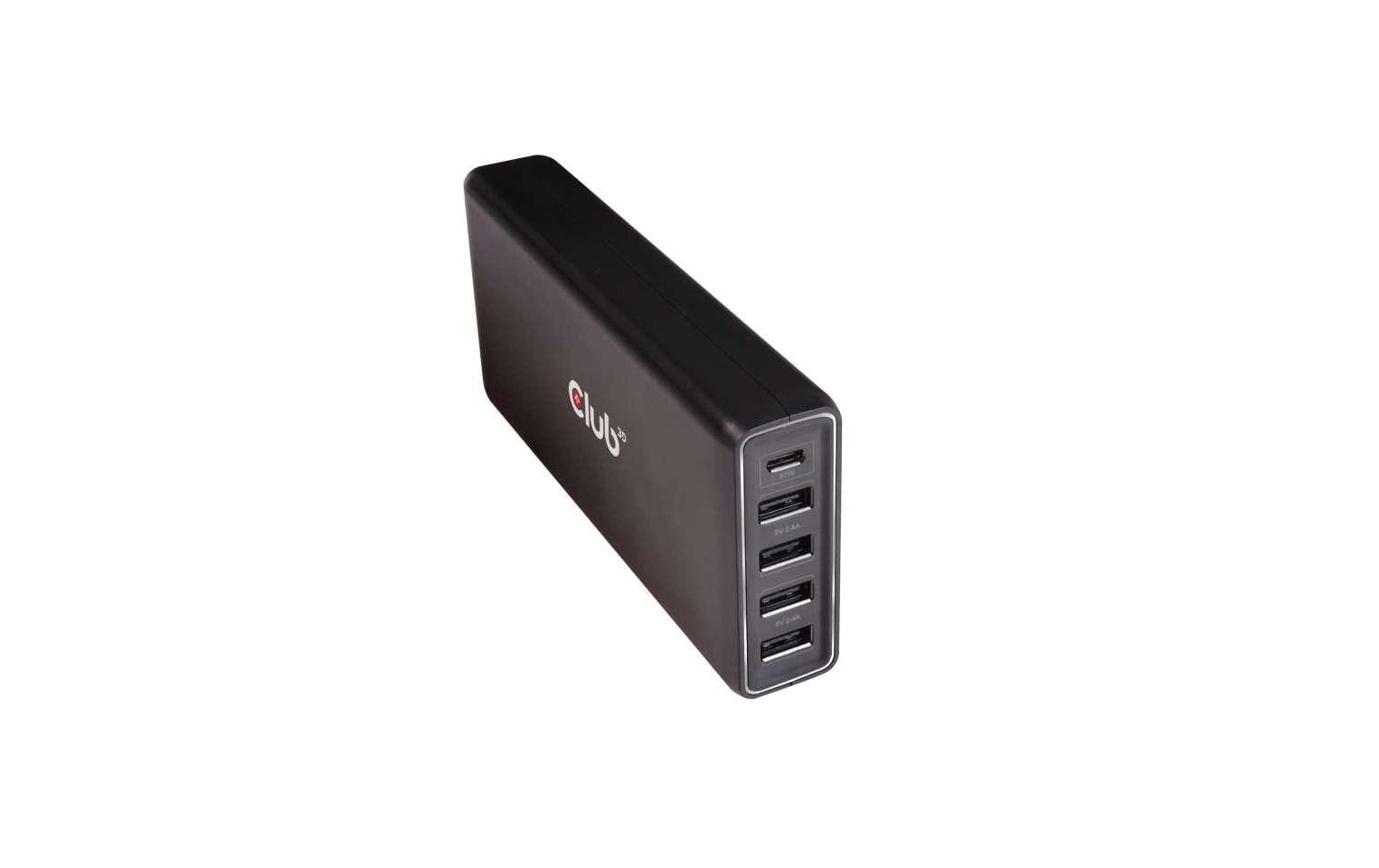 CLUB3D Club 3D Ladestation – 111 W, 4× USB-A + 1× USB-C, PD