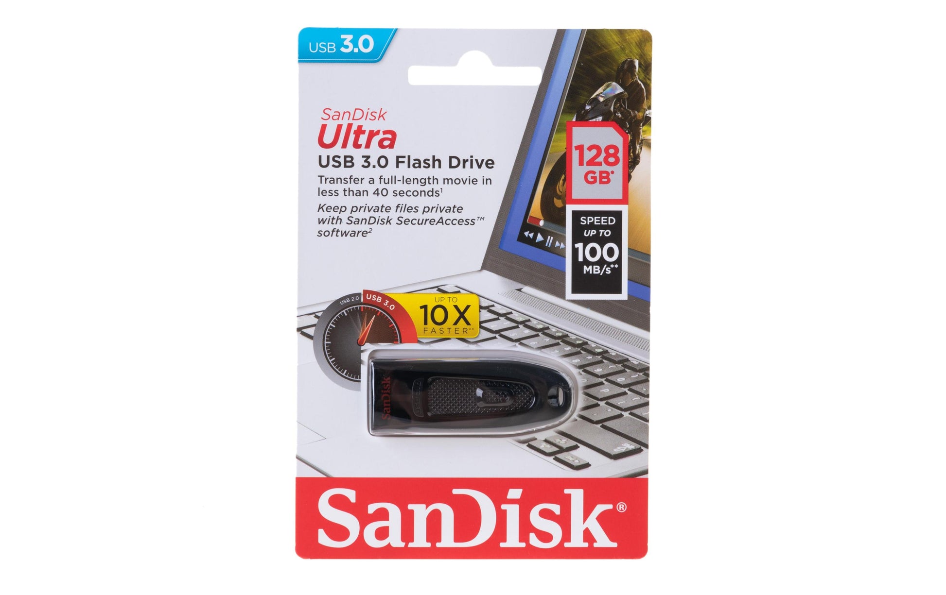 SanDisk Ultra USB-Stick – 128 GB, USB 3.0, bis zu 100 MB/s lesen