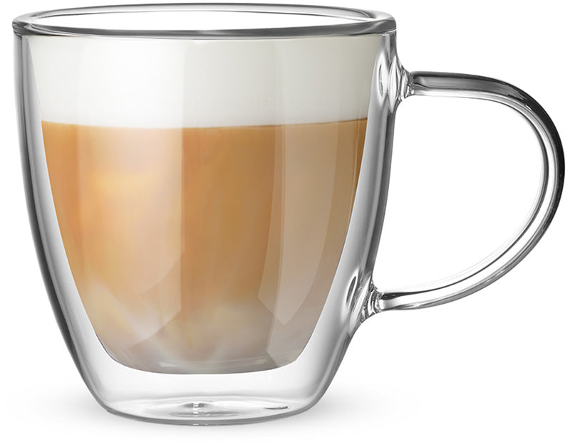 Bialetti Cappuccinotasse Capri – 2er Set, 160 ml, Borosilikatglas, Transparent, doppelwandig