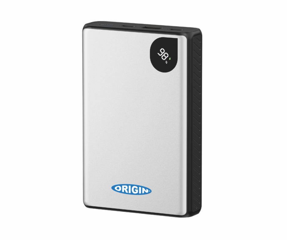 Origin Storage Powerbank 20'000 mAh – 65 W PD, 2× USB-C, 1× USB-A, silber