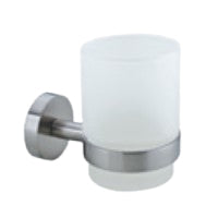 TESA Zahnputzbecher Moon – 6,7×10,7×9,5 cm, Glas/Metall, Weiss